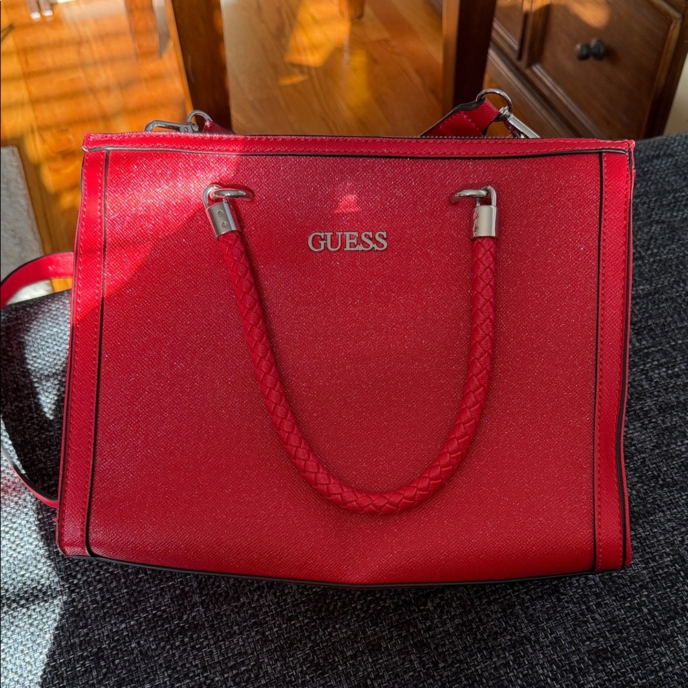 GUESS Bold Red Shoulder Bag